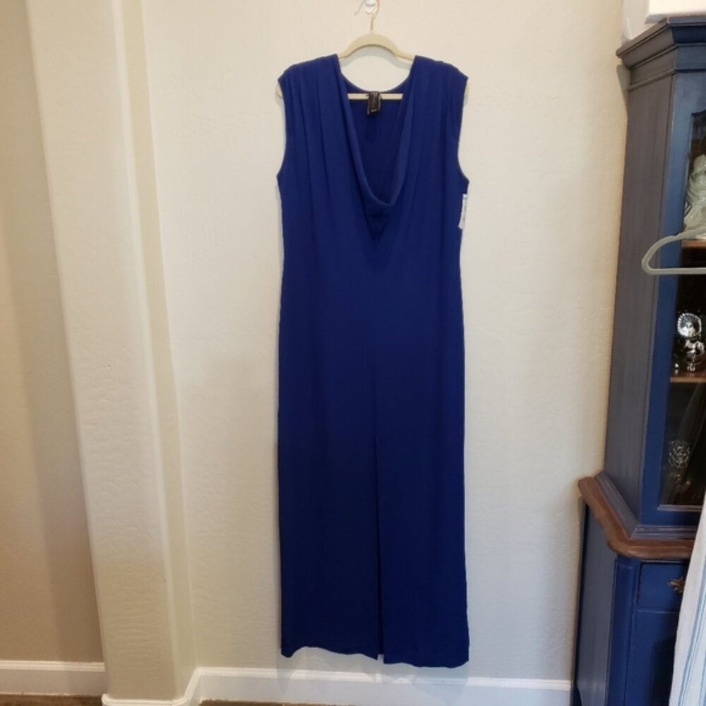 Zero+Maria Cornejo Drape Front Sleeveless Ultra Violet Maxi Dress Plus Size 14